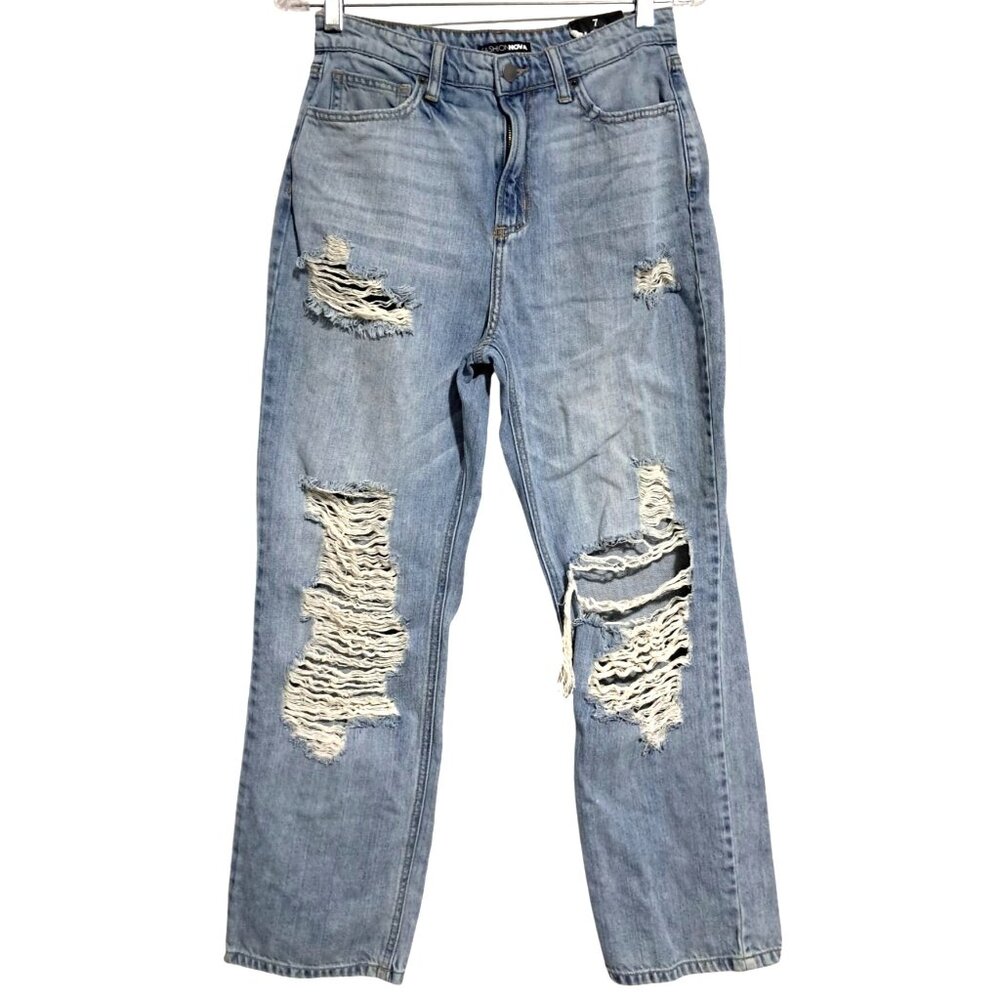 Fashion Nova Jeans Womens 7 Sunday Brunch 90s Distressed Boyfriend Denim